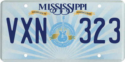 MS license plate VXN323