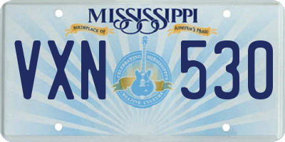 MS license plate VXN530