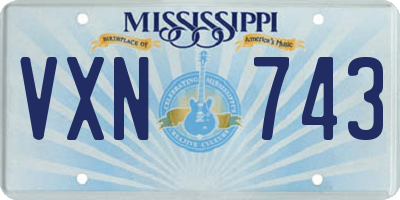 MS license plate VXN743