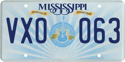 MS license plate VXO063