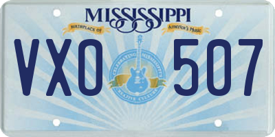 MS license plate VXO507