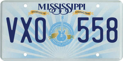 MS license plate VXO558