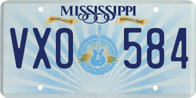 MS license plate VXO584