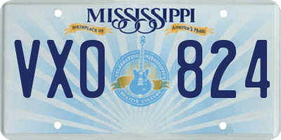 MS license plate VXO824