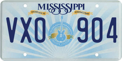 MS license plate VXO904
