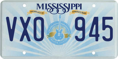 MS license plate VXO945