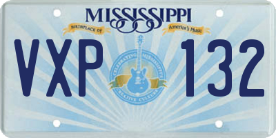 MS license plate VXP132