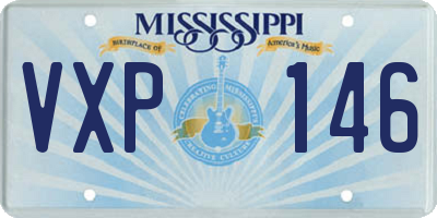 MS license plate VXP146