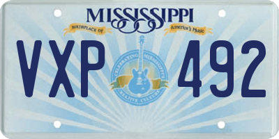 MS license plate VXP492