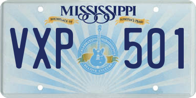 MS license plate VXP501