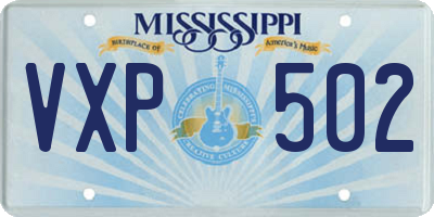 MS license plate VXP502