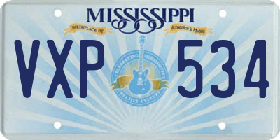 MS license plate VXP534