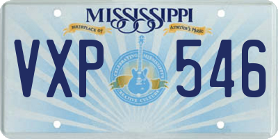 MS license plate VXP546