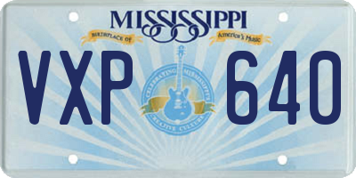 MS license plate VXP640