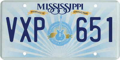 MS license plate VXP651
