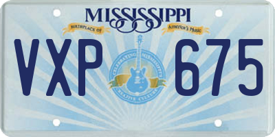MS license plate VXP675