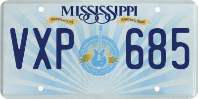 MS license plate VXP685