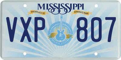 MS license plate VXP807