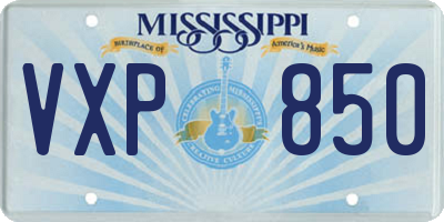 MS license plate VXP850