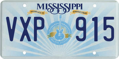 MS license plate VXP915