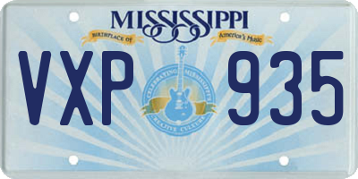 MS license plate VXP935