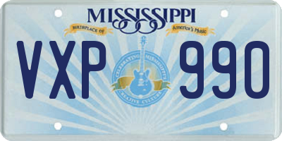 MS license plate VXP990