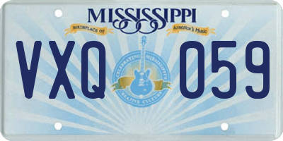 MS license plate VXQ059