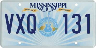MS license plate VXQ131