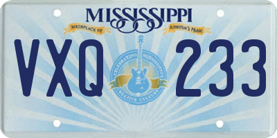 MS license plate VXQ233