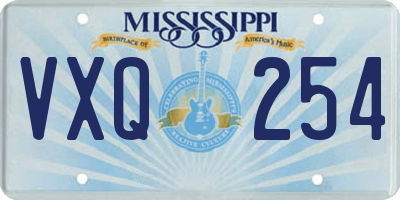 MS license plate VXQ254