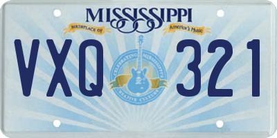 MS license plate VXQ321
