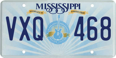 MS license plate VXQ468