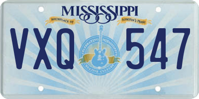 MS license plate VXQ547