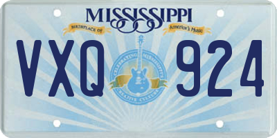MS license plate VXQ924