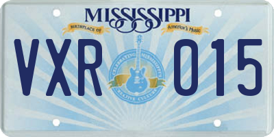 MS license plate VXR015