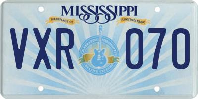 MS license plate VXR070