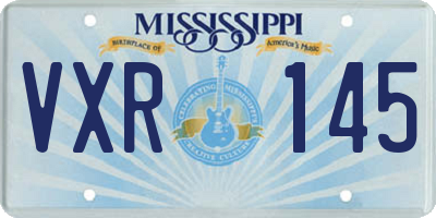 MS license plate VXR145
