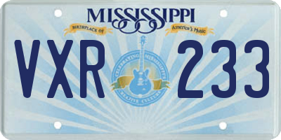 MS license plate VXR233