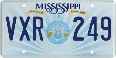 MS license plate VXR249