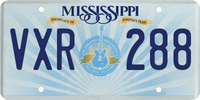 MS license plate VXR288