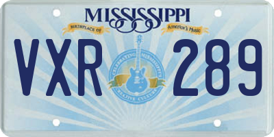 MS license plate VXR289
