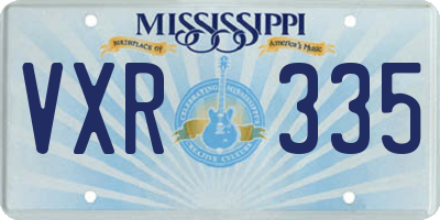 MS license plate VXR335