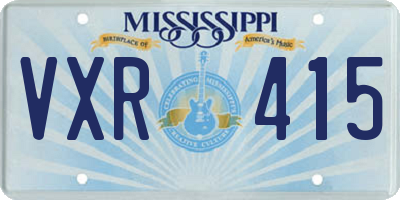 MS license plate VXR415