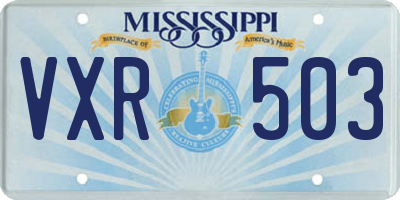 MS license plate VXR503