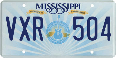 MS license plate VXR504