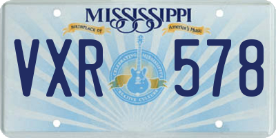 MS license plate VXR578
