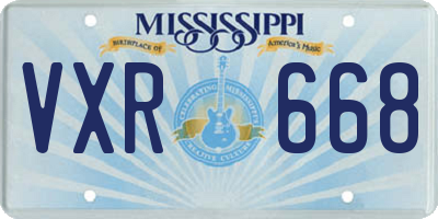 MS license plate VXR668