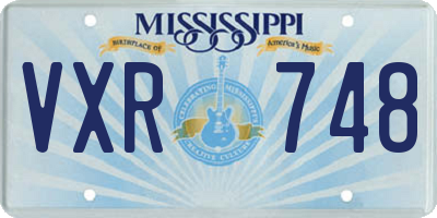 MS license plate VXR748