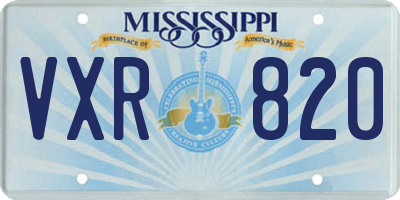 MS license plate VXR820