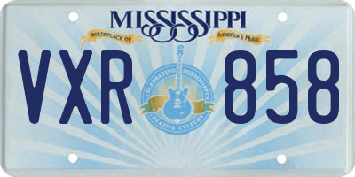 MS license plate VXR858